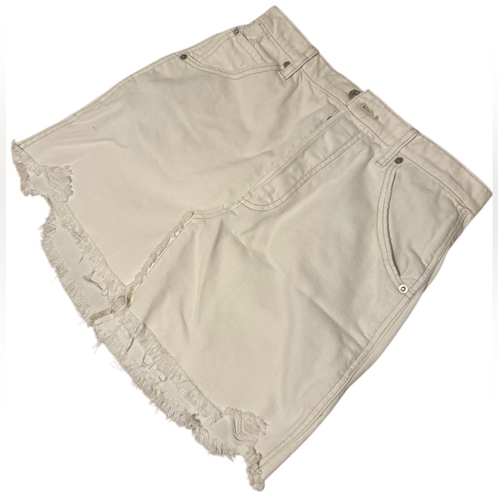 White Denim Skirt